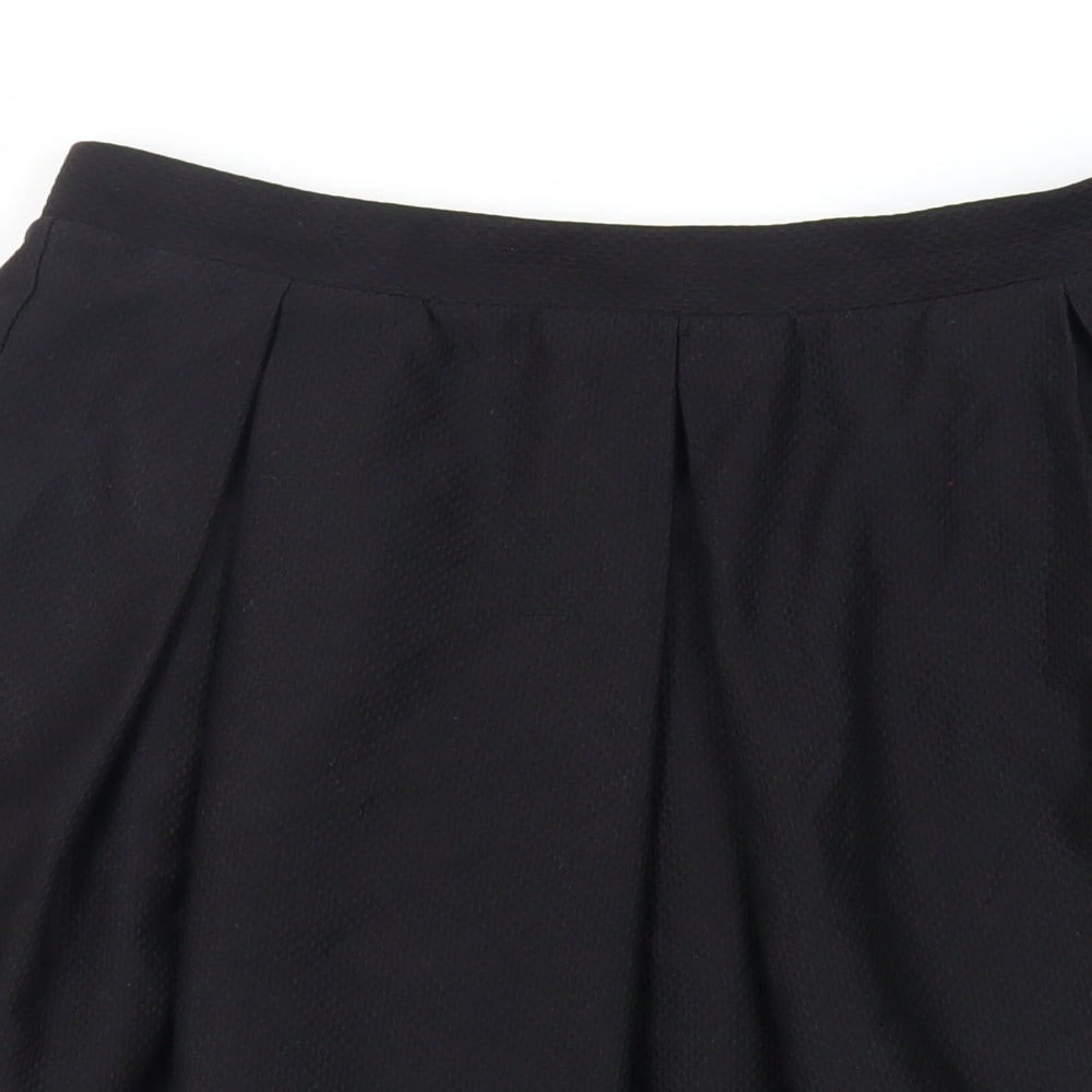 Dorothy Perkins Womens Black Polyester Flare Skirt Size 10 - Elasticated Waist