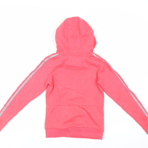 Lonsdale Girls Pink Polyester Pullover Hoodie Size 7-8 Years Pullover - Logo