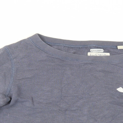 Jack Wills Womens Blue Cotton Pullover Sweatshirt Size 8 Pullover - Logo