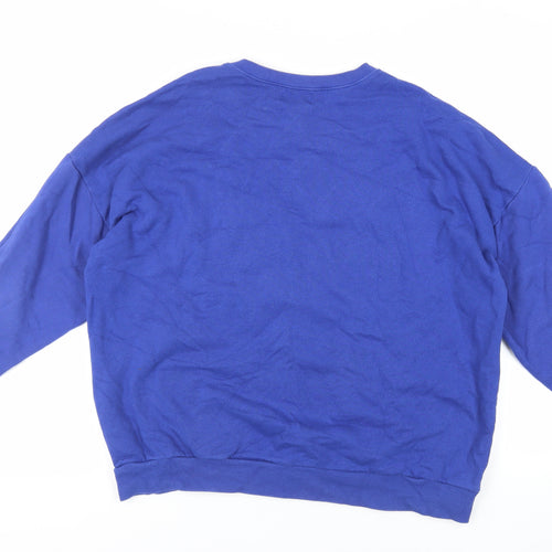 Pull&Bear Womens Blue Cotton Pullover Sweatshirt Size M Pullover - New York