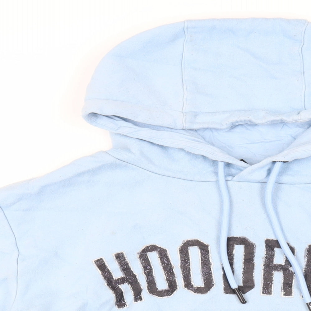 Hoodrich Mens Blue Cotton Pullover Hoodie Size M - Logo