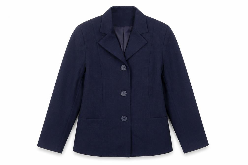 EWM Womens Blue Jacket Blazer Size 14 Button
