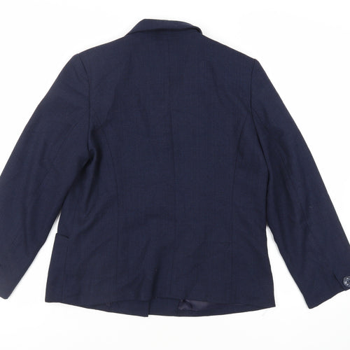 EWM Womens Blue Jacket Blazer Size 14 Button