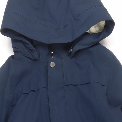 Didriksons Womens Blue Rain Coat Coat Size S Zip - Hooded Waterproof