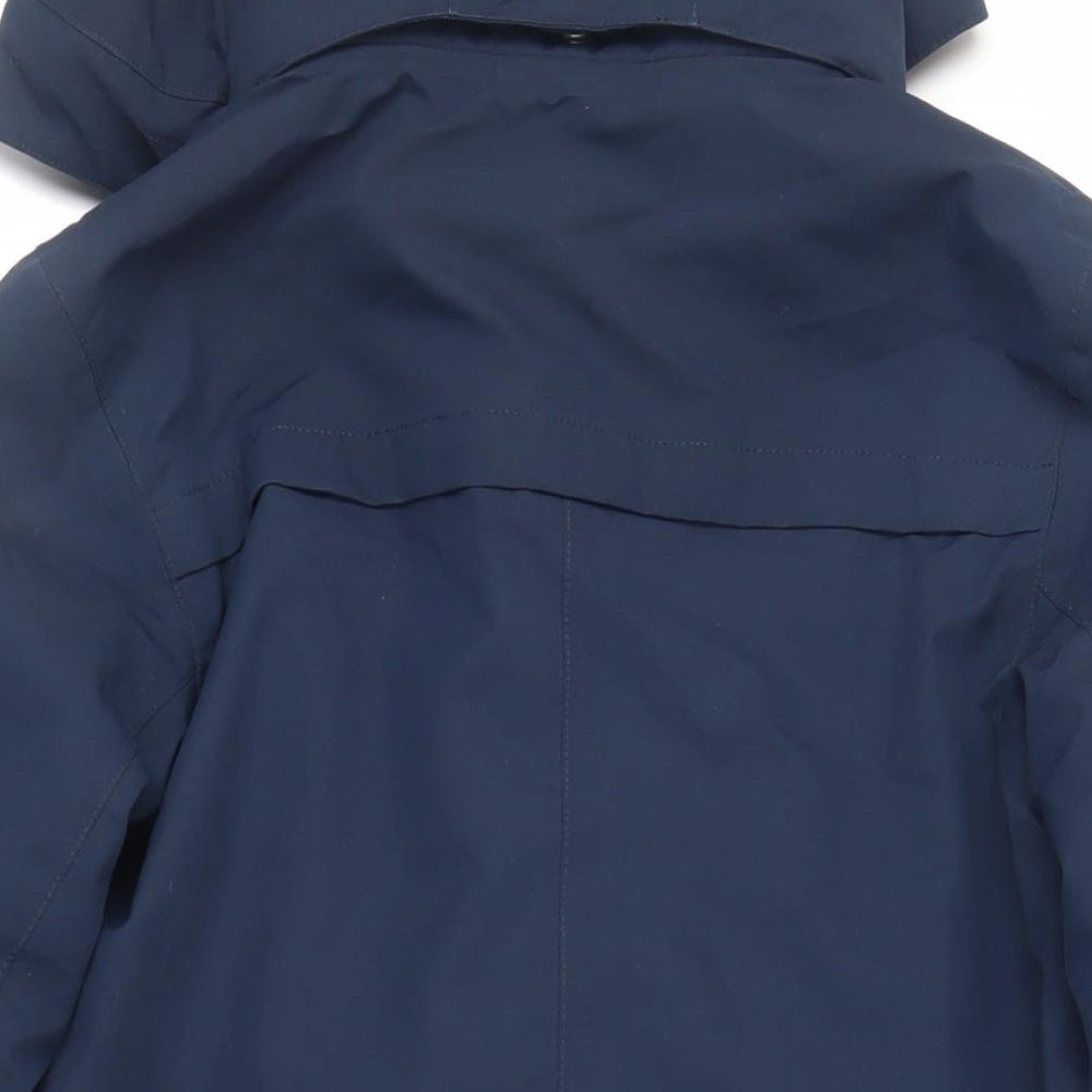 Didriksons Womens Blue Rain Coat Coat Size S Zip - Hooded Waterproof