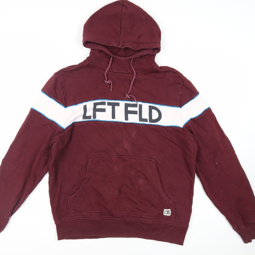 Left Field Mens Purple Cotton Pullover Hoodie Size XL - Logo