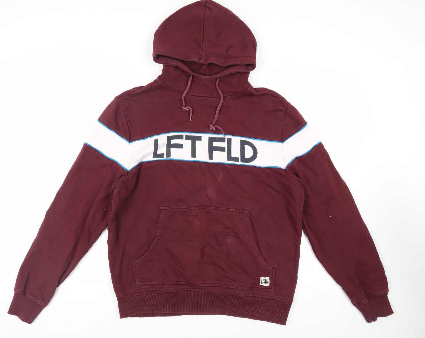 Left Field Mens Purple Cotton Pullover Hoodie Size XL - Logo