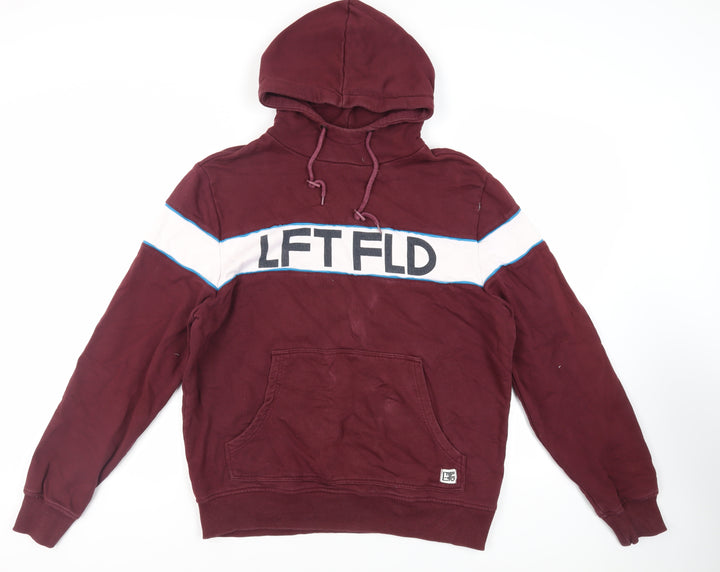 Left Field Mens Purple Cotton Pullover Hoodie Size XL - Logo