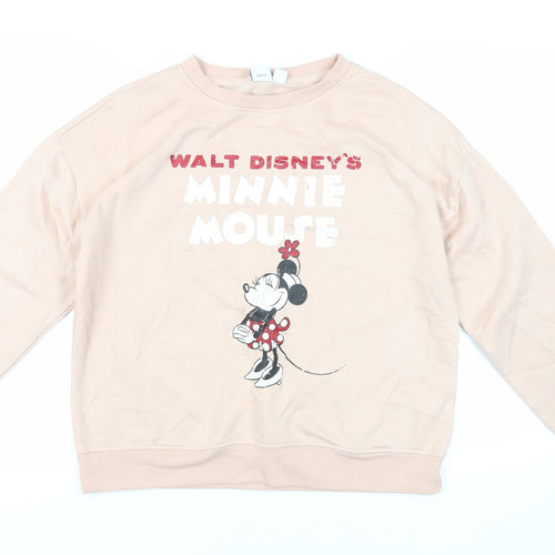 Disney Womens Pink Polyester Pullover Sweatshirt Size M Pullover - Minnie Mosue