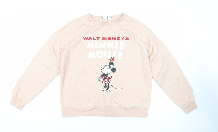 Disney Womens Pink Polyester Pullover Sweatshirt Size M Pullover - Minnie Mosue