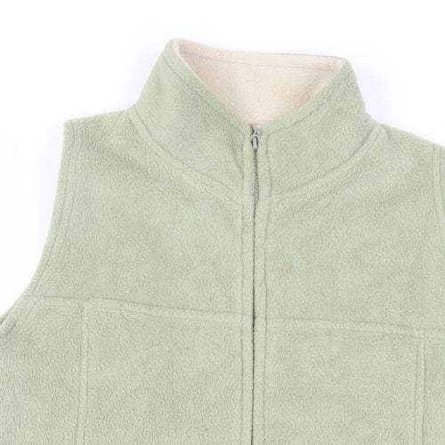 EWM Womens Green Gilet Jacket Size 12 Zip - Pockets