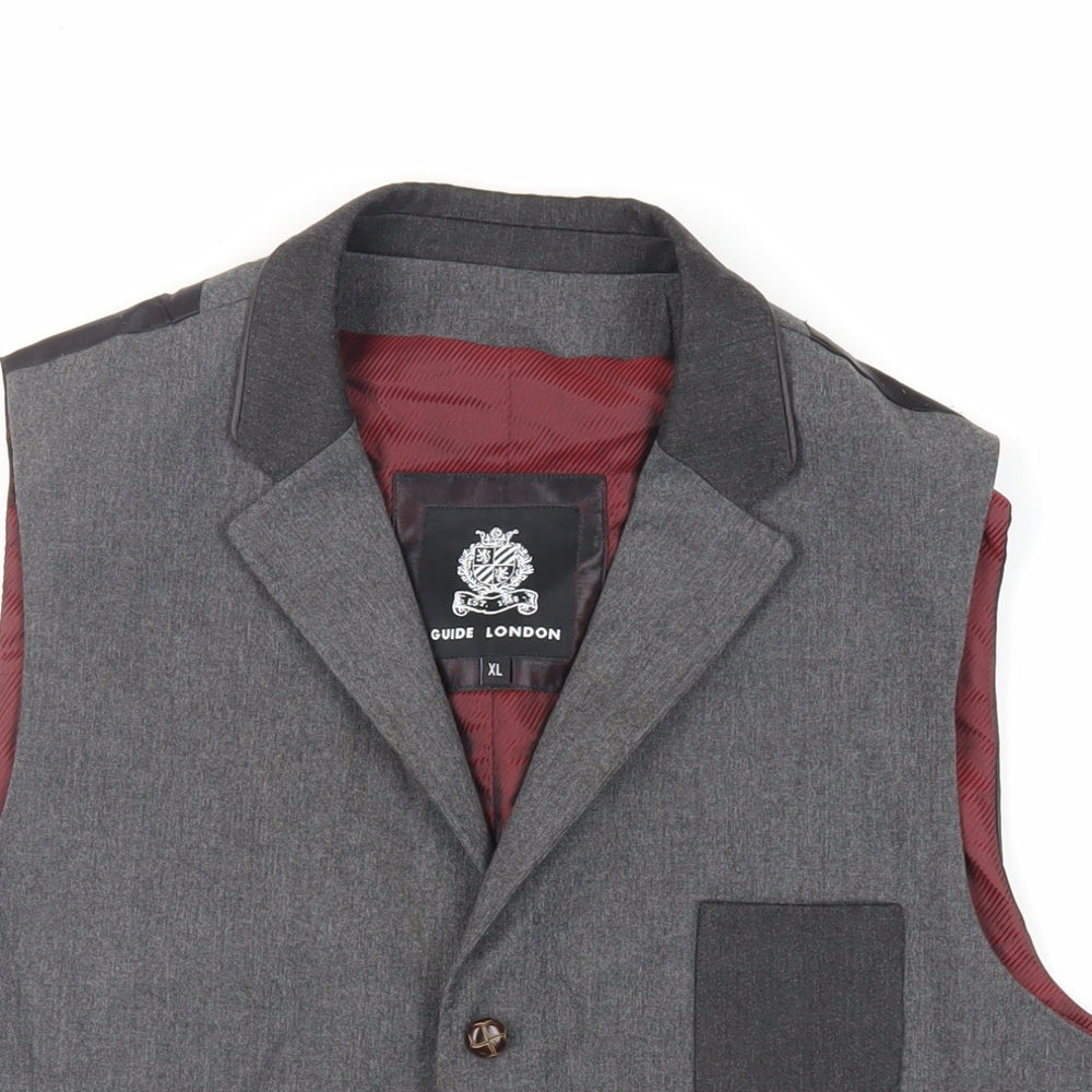 Guide London Mens Grey Jacket Waistcoat Size XL Button