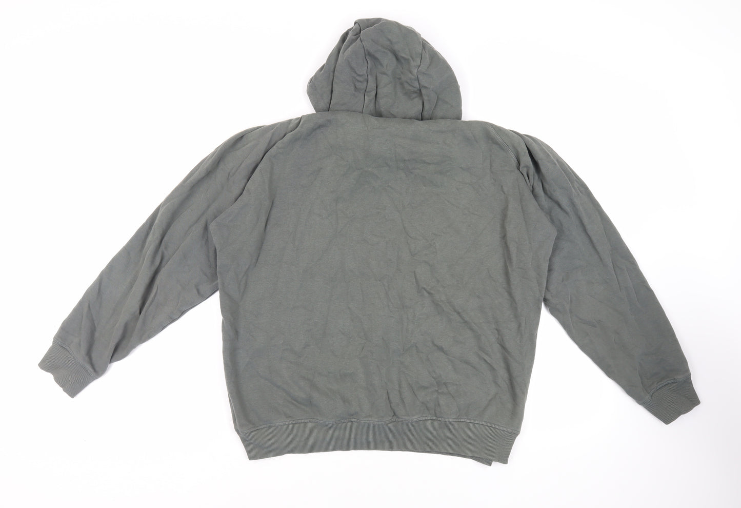 Gymshark Mens Green Cotton Pullover Hoodie Size L - Logo
