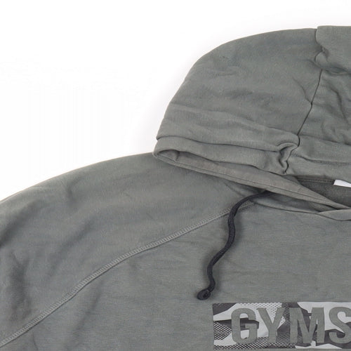 Gymshark Mens Green Cotton Pullover Hoodie Size L - Logo