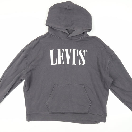 Levi's Womens Grey Cotton Pullover Hoodie Size XL Pullover - Logo