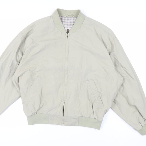 St Michael Mens Green Bomber Jacket Jacket Size L Zip - Vintage