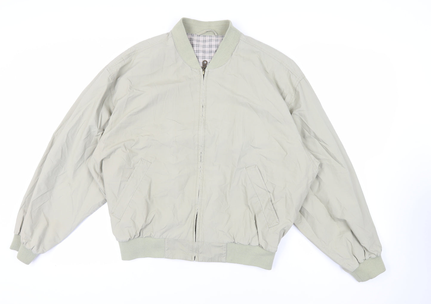 St Michael Mens Green Bomber Jacket Jacket Size L Zip - Vintage