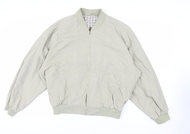 St Michael Mens Green Bomber Jacket Jacket Size L Zip - Vintage