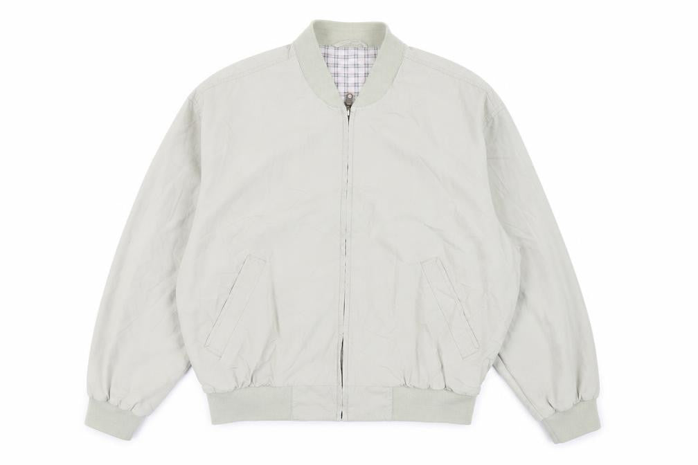 Front view of St Michael men’s green bomber jacket jacket, size L, zip - vintage
