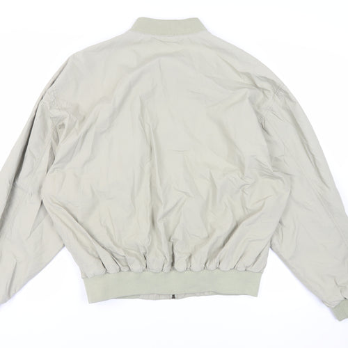 St Michael Mens Green Bomber Jacket Jacket Size L Zip - Vintage