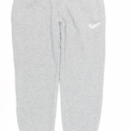 Converse Mens Grey Cotton Jogger Trousers Size XL L29 in Regular Drawstring - Elasticated Waist