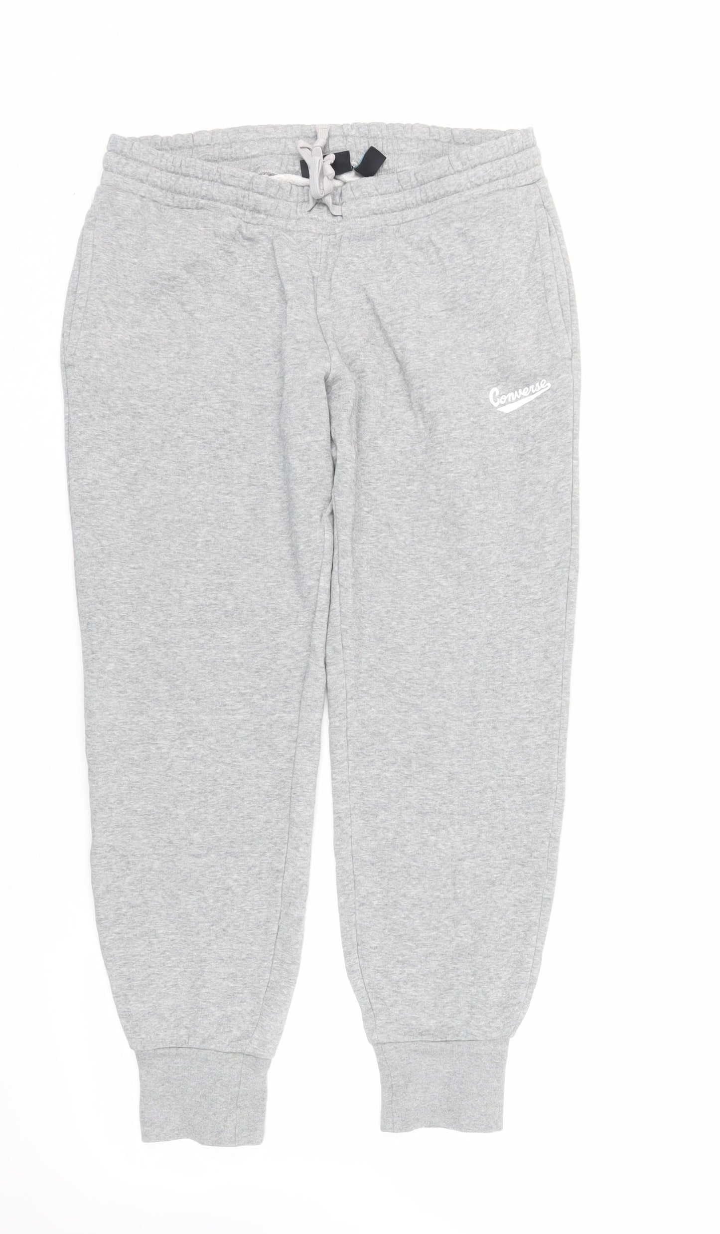 Converse Mens Grey Cotton Jogger Trousers Size XL L29 in Regular Drawstring - Elasticated Waist