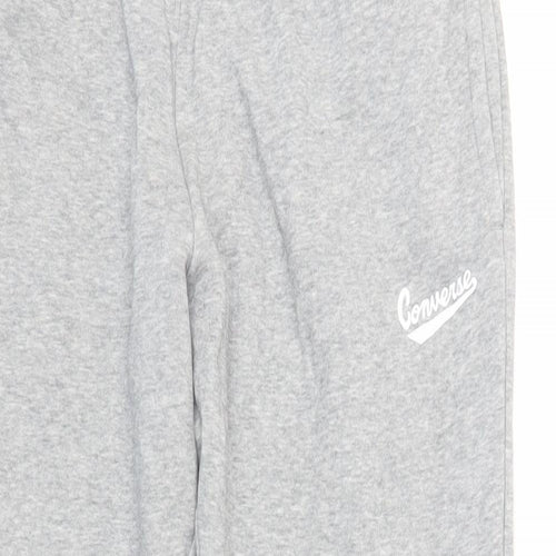 Converse Mens Grey Cotton Jogger Trousers Size XL L29 in Regular Drawstring - Elasticated Waist