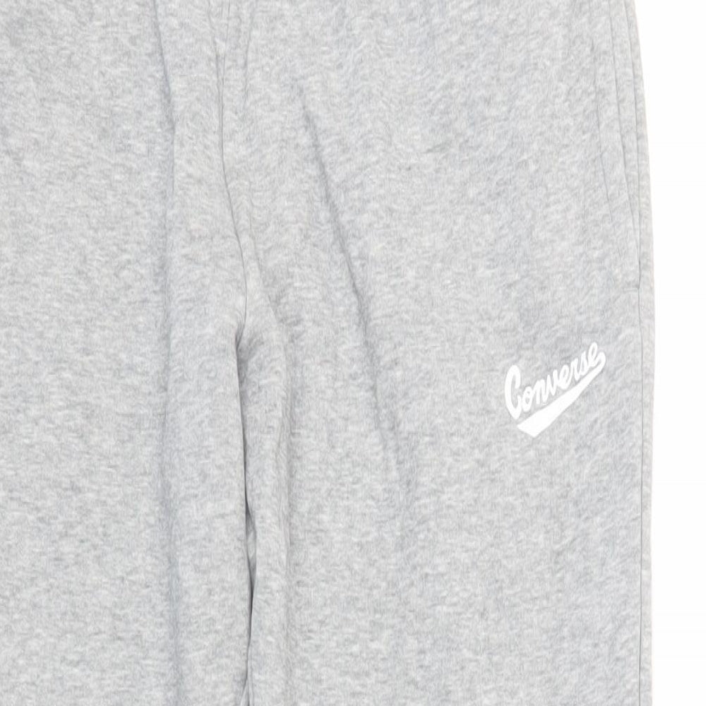 Converse Mens Grey Cotton Jogger Trousers Size XL L29 in Regular Drawstring - Elasticated Waist
