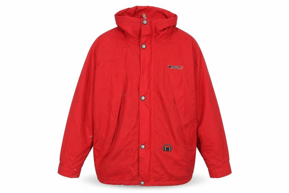 Allsport Active Mens Red Windbreaker Jacket Size XL Zip - Technical Outdoors