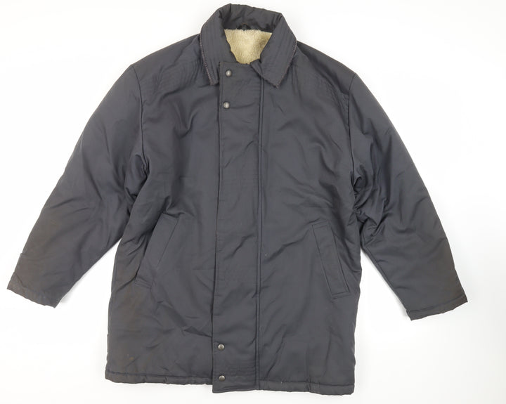 St Michael Mens Blue Pea Coat Coat Size M Zip - Vintage