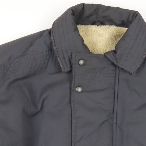 St Michael Mens Blue Pea Coat Coat Size M Zip - Vintage