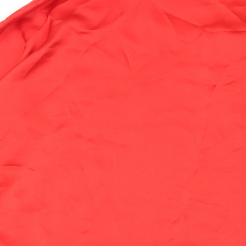 Boohoo Womens Red Polyester Basic Button-Up Size 22 Mock Neck