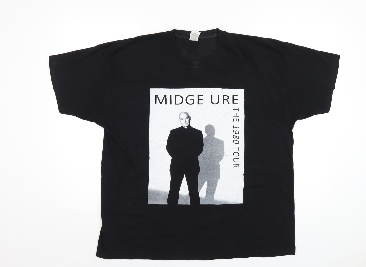 Midge Ure Mens Black Cotton T-Shirt Size XL Round Neck