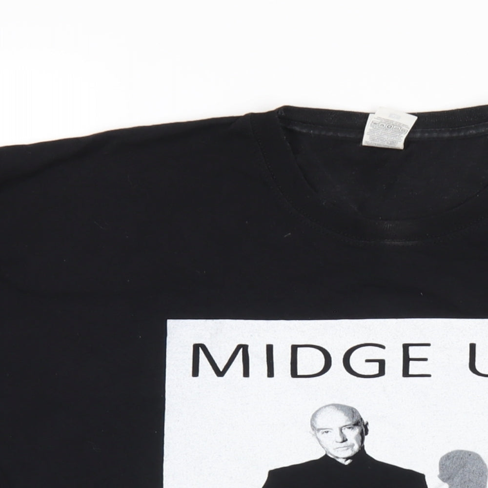 Midge Ure Mens Black Cotton T-Shirt Size XL Round Neck