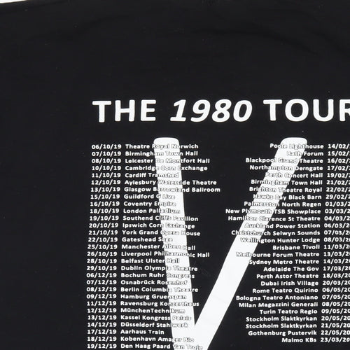 Midge Ure Mens Black Cotton T-Shirt Size XL Round Neck