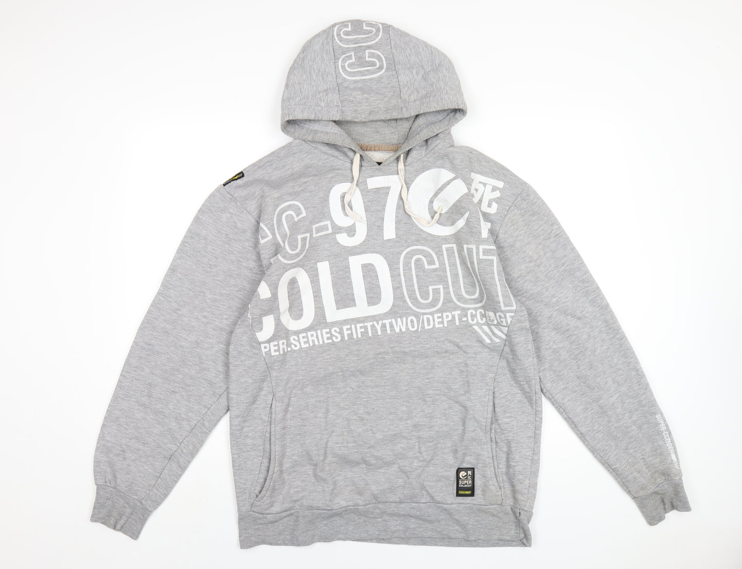 Super Coldcut Mens Grey Cotton Pullover Hoodie Size XL