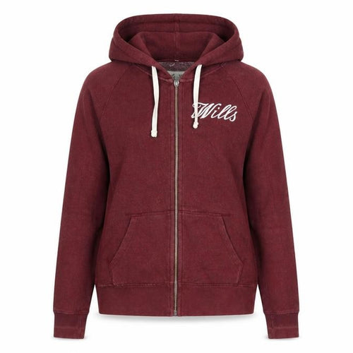 Jack Wills Womens Red Cotton Full Zip Hoodie Size 8 Zip
