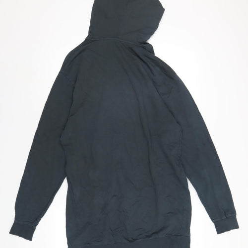 COLLUSION Womens Blue Cotton Pullover Hoodie Size 6 Pullover