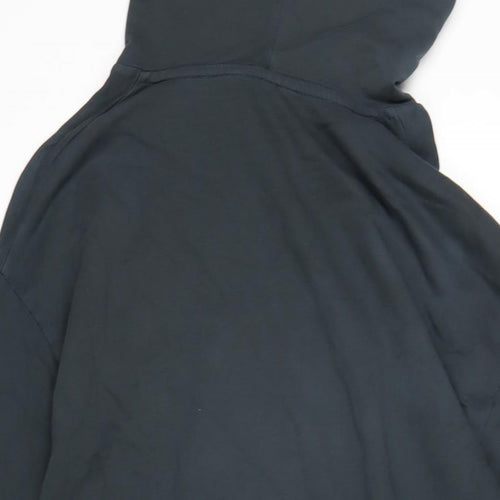 COLLUSION Womens Blue Cotton Pullover Hoodie Size 6 Pullover