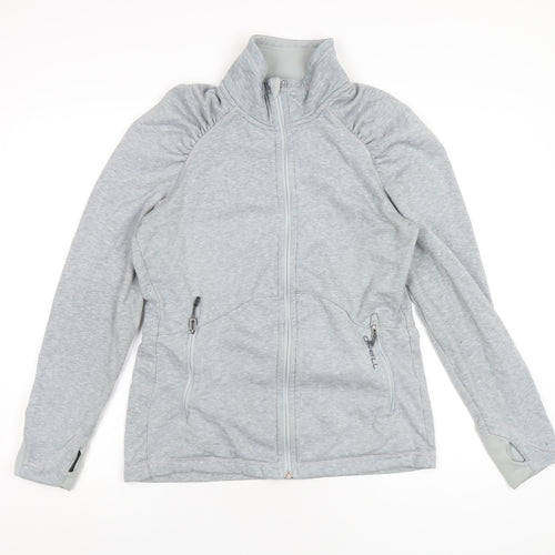 O'Neill Womens Grey Polyester Full Zip Sweatshirt Size XL Zip