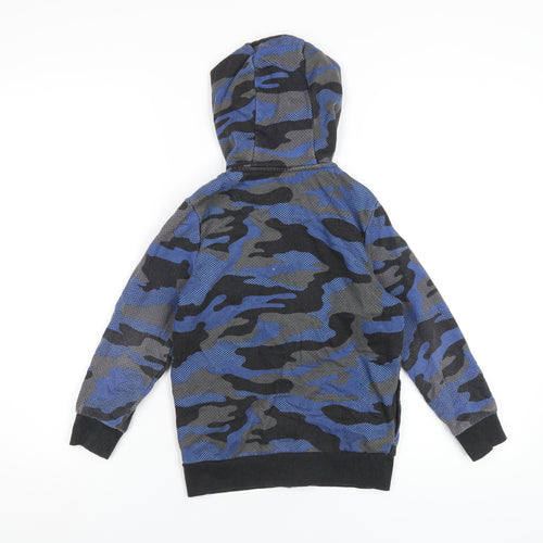 PlayStation Boys Blue Camouflage Cotton Full Zip Hoodie Size 6-7 Years Zip