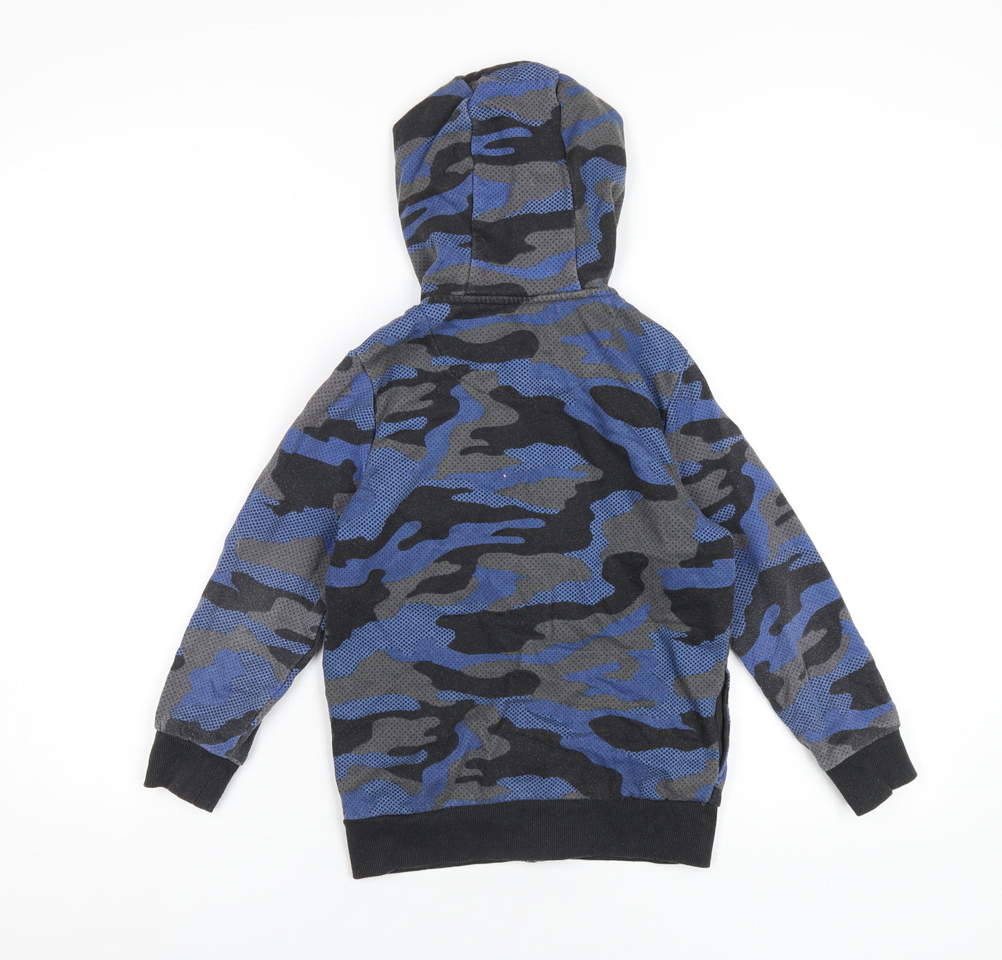 PlayStation Boys Blue Camouflage Cotton Full Zip Hoodie Size 6-7 Years Zip