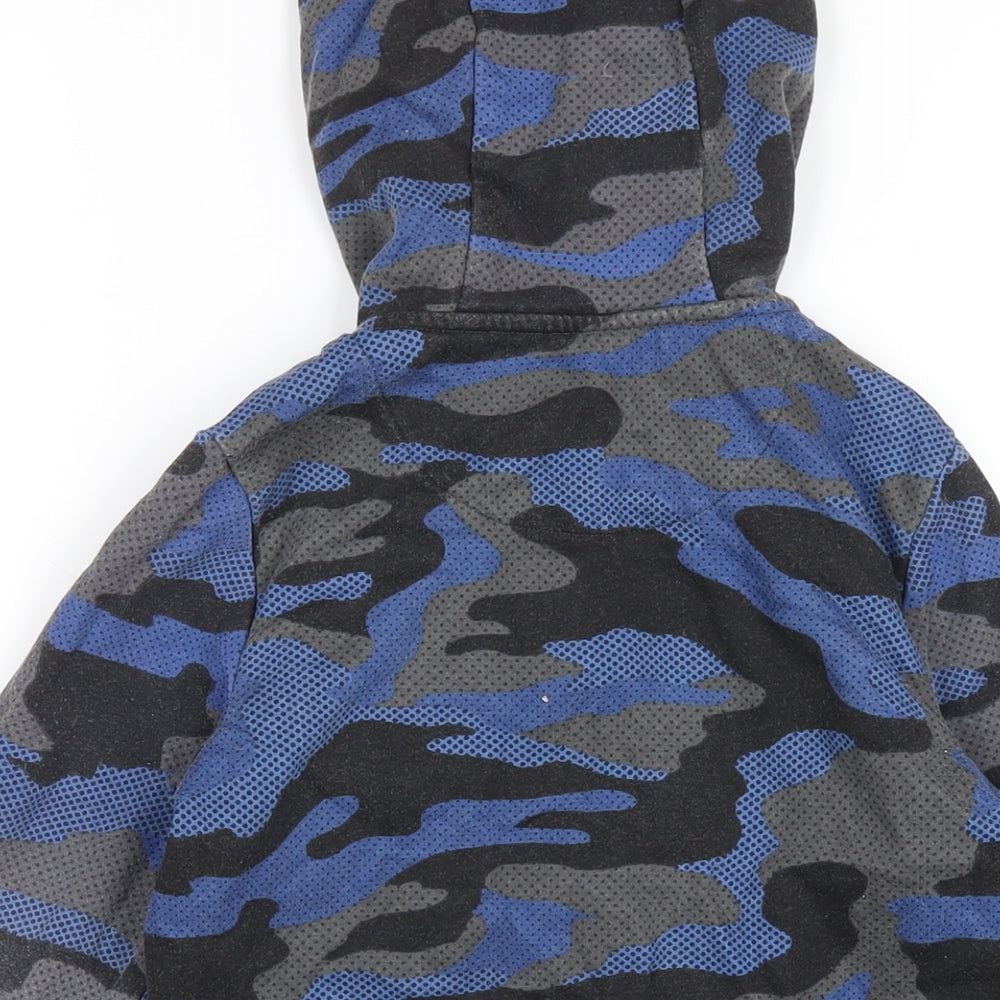 PlayStation Boys Blue Camouflage Cotton Full Zip Hoodie Size 6-7 Years Zip