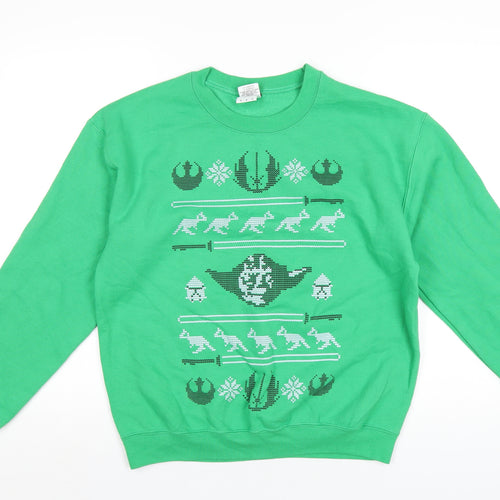 Star Wars Mens Green Cotton Pullover Sweatshirt Size M - Star Wars Christmas