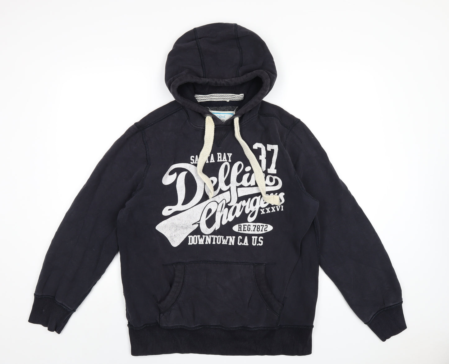 NEXT Mens Blue Cotton Pullover Hoodie Size M