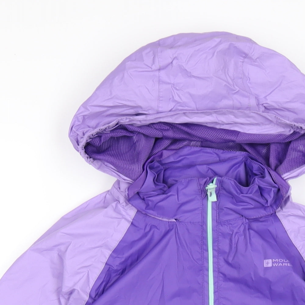 Mountain Warehouse Girls Purple Rain Coat Coat Size 11-12 Years Zip