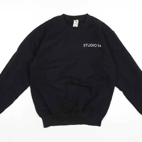 Studio Thirty Four Womens Black Cotton Pullover Sweatshirt Size S Pullover