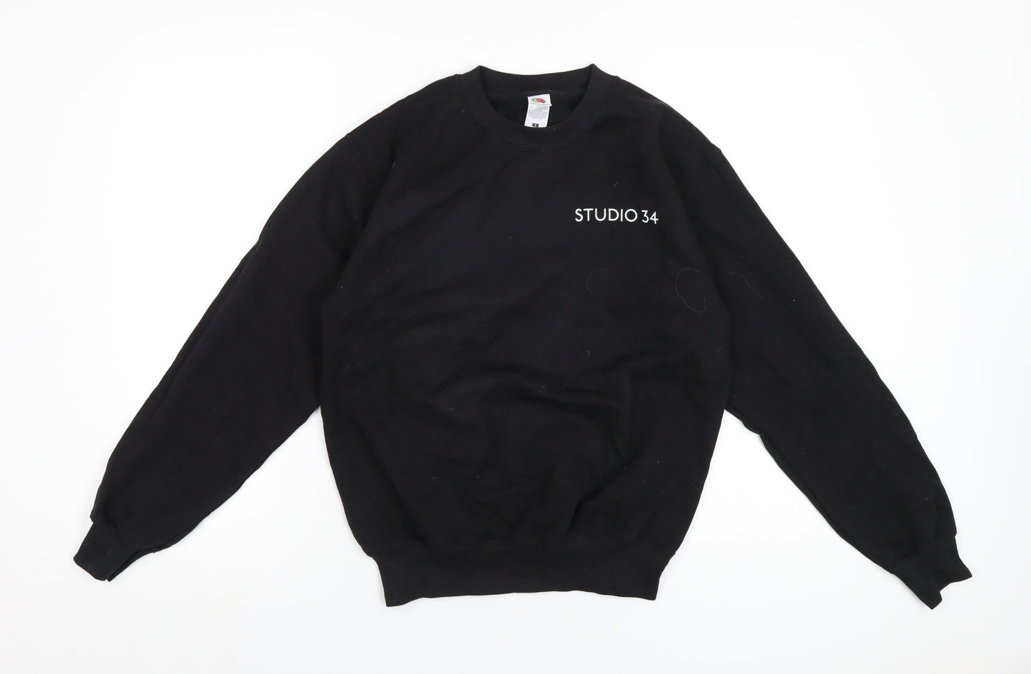 Studio Thirty Four Womens Black Cotton Pullover Sweatshirt Size S Pullover