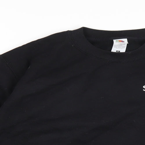 Studio Thirty Four Womens Black Cotton Pullover Sweatshirt Size S Pullover