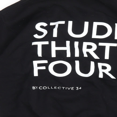 Studio Thirty Four Womens Black Cotton Pullover Sweatshirt Size S Pullover